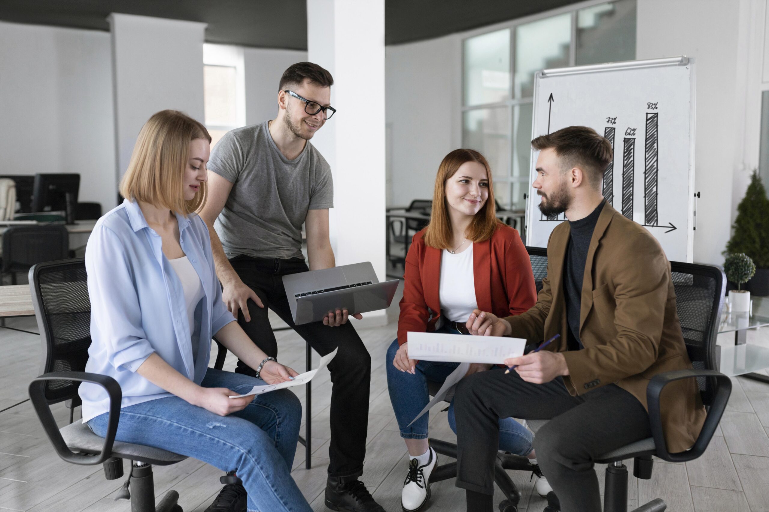 Consumer research participants talking in a focus group